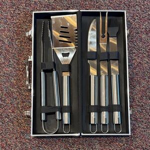 Stainless Steel BBQ Tool Set - Silver
